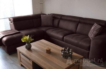 Bruine hoekbank Harderwijk 254cm – A-meubel