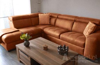 Cognac hoekbank Harderwijk 254cm – A-meubel
