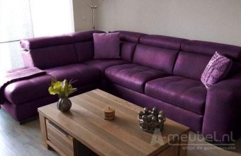 Paarse hoekbank Harderwijk 254cm – A-meubel