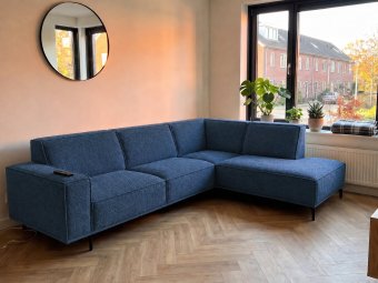 Hoekbank Huizen in blauw – kleurimpressie