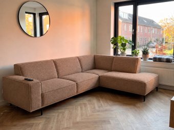 Hoekbank Huizen in bruin – kleurimpressie