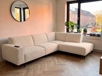 Hoekbank Huizen in creme – kleurimpressie