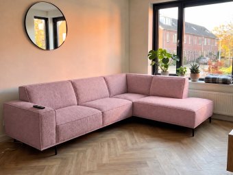 Hoekbank Huizen in roze – kleurimpressie