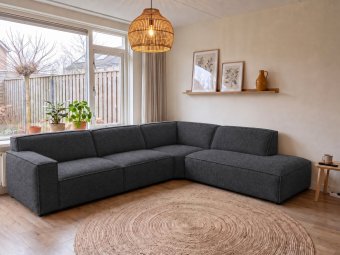 Hoekbank Leeuwarden in antraciet – kleurimpressie