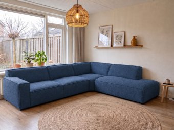 Hoekbank Leeuwarden in blauw – kleurimpressie