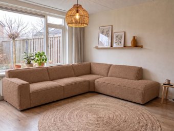 Hoekbank Leeuwarden in bruin – kleurimpressie