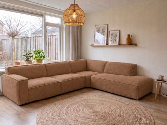Hoekbank Leeuwarden in cognac – kleurimpressie