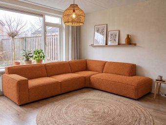 Hoekbank Leeuwarden in oranje – kleurimpressie
