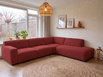 Hoekbank Leeuwarden in rood – kleurimpressie