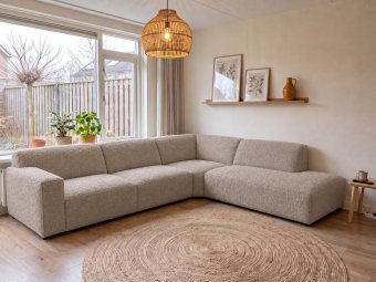 Hoekbank Leeuwarden in taupe – kleurimpressie