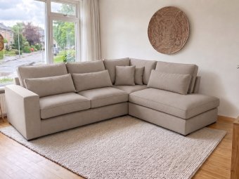 Hoekbank Leusden Express in taupe – kleurimpressie