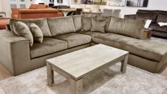 Beige hoekbank Loenen 246cm – A-meubel