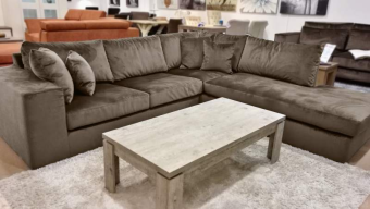 Taupe hoekbank Loenen 246cm – A-meubel