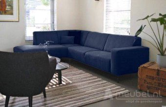 Blauwe hoekbank Maarssen 186cm – A-meubel