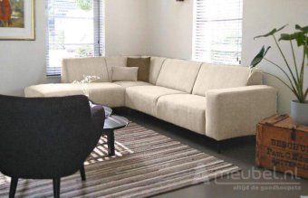 Creme hoekbank Maarssen 250cm – A-meubel