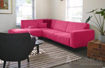 Roze hoekbank Maarssen 250cm – A-meubel