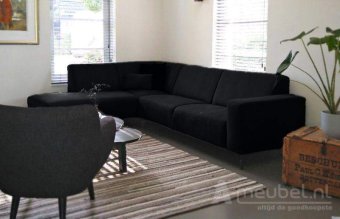 Zwarte hoekbank Maarssen 186cm – A-meubel