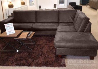 Bruine hoekbank Maassluis 223cm – A-meubel