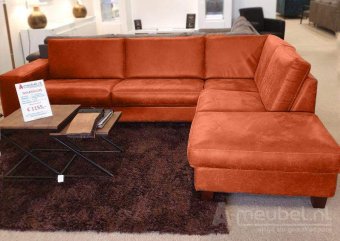 Oranje hoekbank Maassluis 223cm – A-meubel