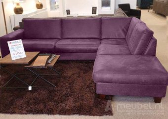 Paarse hoekbank Maassluis 223cm – A-meubel