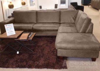 Taupe hoekbank Maassluis 223cm – A-meubel