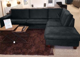 Zwarte hoekbank Maassluis 229cm – A-meubel