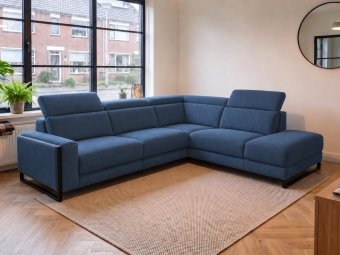 Hoekbank Meppel in blauw – kleurimpressie