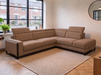 Hoekbank Meppel in bruin – kleurimpressie