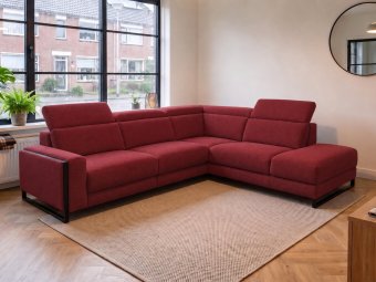 Hoekbank Meppel in rood – kleurimpressie