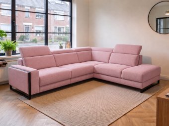 Hoekbank Meppel in roze – kleurimpressie