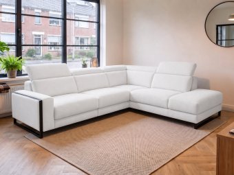 Hoekbank Meppel in wit – kleurimpressie