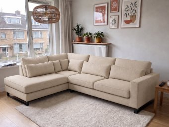 Hoekbank Naarden-Express in beige – kleurimpressie