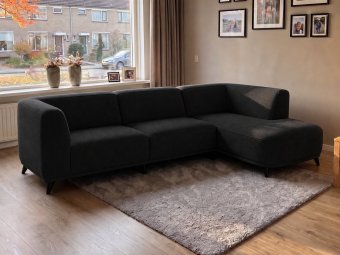 Hoekbank Niehove in zwart – kleurimpressie