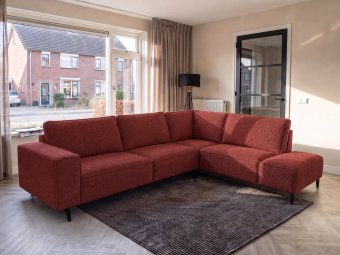 Hoekbank Nieuwegein  in rood – kleurimpressie
