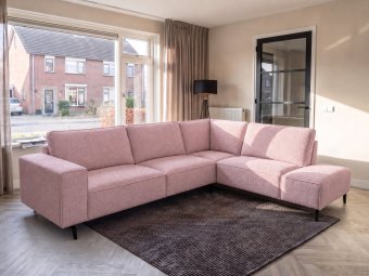 Hoekbank Nieuwegein  in roze – kleurimpressie