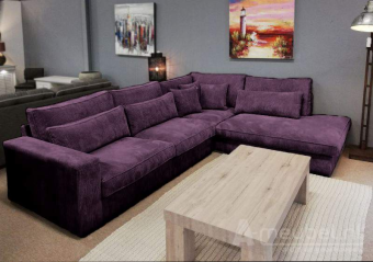 Paarse hoekbank Terheijden 265cm – A-meubel
