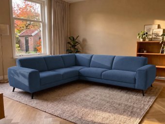 Hoekbank Zwolle in blauw – kleurimpressie
