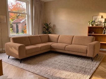 Hoekbank Zwolle in bruin – kleurimpressie