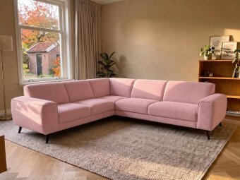 Hoekbank Zwolle in roze – kleurimpressie
