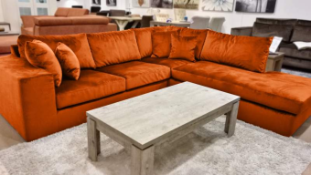 Oranje hoekbank Loenen 246cm – A-meubel