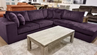 Paarse hoekbank Loenen 246cm – A-meubel