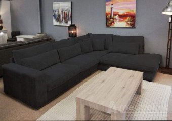 Zwarte hoekbank Terheijden 265cm – A-meubel