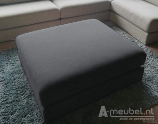 Grijze hocker Amersfoort Pouffe 103x75cm – A-meubel