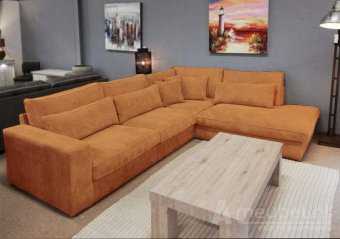 Cognac hoekbank Terheijden 265cm – A-meubel