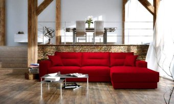 Rode loungebank Venray 272cm – A-meubel