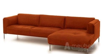 Cognac loungebank Bern 256cm – A-meubel