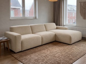 Loungebank Delft in beige – kleurimpressie