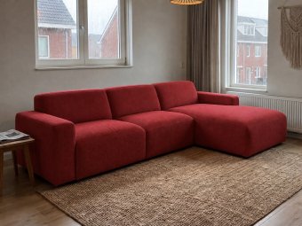 Loungebank Delft in rood – kleurimpressie