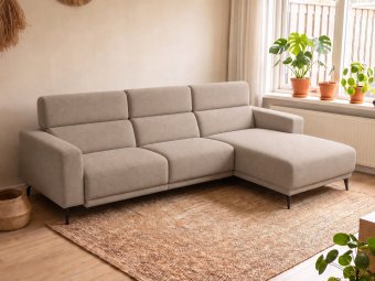 Loungebank Enschede in taupe – kleurimpressie