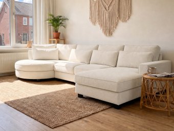 Loungebank Rond Amstelveen in creme – kleurimpressie